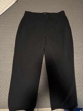 J. Crew Black High-Waist Wide-Leg Trousers